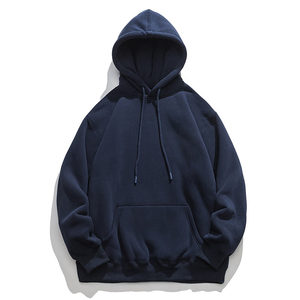 OEM de alta calidad de algodón de gran tamaño pulóver sudaderas con capucha de punto personalizado de invierno Unisex con capucha con logotipo impreso liso de peso pesado de lana - Product Image 4