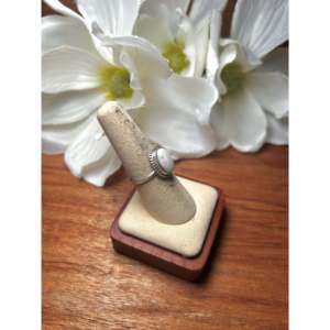 Navajo Handmade White Buffalo Gemstone <b>Ring</b> with Natural Stone 7.5 Size Boho & Hip-Hop Style Everyday Wear <b>Statement</b> <b>Ring</b> - Product Image 3