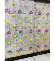 Ensemble de 11 perles traditionnelles de lotus et de marguerites, fleurs artificielles faites à la main, décoration murale pour mariage et festival