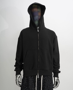 Sweat à capuche zippé personnalisé pour homme, design uni, haute qualité, 100 % coton, coupe régulière coupe-vent, 430g, style urbain, hiver - Product Image 2