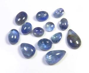 Lote al por Mayor de 13 Piezas de Tanzanita Bio de Alta Calidad, 7-14 mm, Gema Africana Natural, Cabujón Liso, 43 Quilates, Color y Fuego Intercalados - Product Image 3