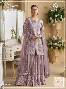 Filet lourd à porter occasionnellement avec broderie de paillettes Costume Salwar Femme Fabricant et fournisseur de mode de Surat - Product Image 4