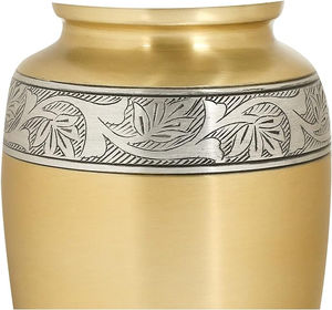 Urnas de cremación fundidas en aluminio de alta calidad, urnas funerarias de metal de diseño clásico hechas en India - Product Image 2