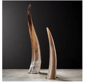 Accent en corne de buffle électrique artisanal avec support en acier, style moderne de ferme, nouveauté élégante et décoration créative pour la maison et les mariages - Product Image 2