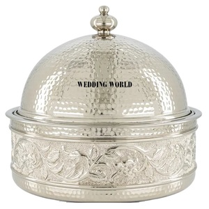 Olla de Metal de Doble Pared con Acabado de Cobre, Diseño de Lujo, Nueva Cacerola de Metal Clásica y Elegante, Calentador de Alimentos de Metal - Product Image 4