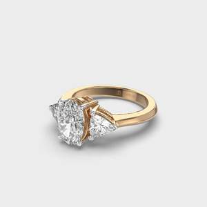 Anillo DE BODA romántico de diamantes cultivados en laboratorio de corte ovalado CTW 2,0 para mujer, anillo de compromiso de tres piedras para fiestas - Product Image 5