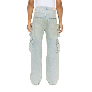 Pantalones Cargo de lona ligeros de alta calidad para hombre, pantalones para correr DE TRABAJO antiarrugas con patrón recto, teñido liso - Product Image 3