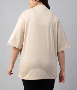 Meilleur prix T-shirts à manches courtes pour femmes grandes tailles, tendance, design personnalisé imprimé, surdimensionné, 100% coton, saison estivale - Product Image 4