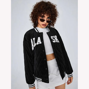 Wholesale Women's Fashionable Quilted <b>Wool</b> Varsity Jacket Custom Logo Embroidered Breathable Stylish Varsity Style Plain <b>Dye</b> - Product Image 6