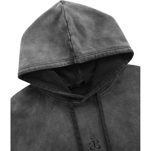 Sweat à capuche pour femme à manches longues, sweat à capuche noir délavé à l'acide pour homme, look vintage, sweat à capuche pour streetwear décontracté - Product Image 2