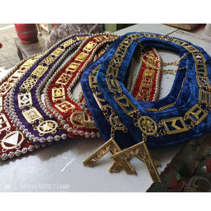 Arche Royale maçonnique PHP passé haut prêtre collier de chaîne en métal avec bijou gratuit 3 couleurs ensembles bleu rouge violet avec des bijoux en 2025 - Product Image 1