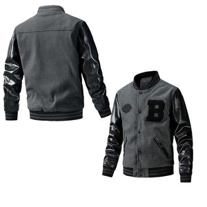 Fabricants de vêtements personnalisés Broderie en chenille Manches personnalisées en polyester Camouflage Stand Streetwear Veste universitaire Letterman - Product Image 4