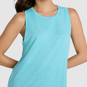 Personalizado al por mayor de las mujeres de algodón camiseta sin mangas transpirable moda crop gimnasio yoga verano ropa casual con la impresión del logotipo - Product Image 3