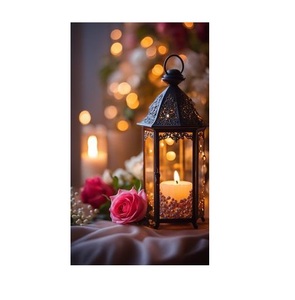 Large Classic Shape Ramadan Kareem Decorative <b>Metal</b> <b>Lantern</b> for Traditional Religious Home Decorations - Product Image 5