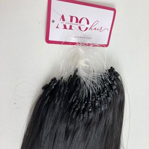 ไมโครลูปคุณภาพสูงผม Remy สีธรรมชาติ 20 นิ้วตรง 100% Remy ด้านบนในการต่อผม - Product Image 2