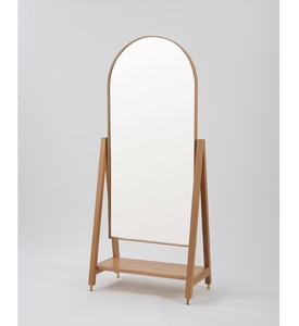 Unique Wooden <b>Arch</b> <b>Frame</b> Tall Standing Mirror For Minimal Bedroom Styling And Modern Home Decor - Product Image 5