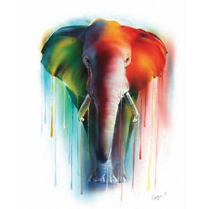 Mini Impresión de Elefante en Acuarela sobre Papel - Product Image 1
