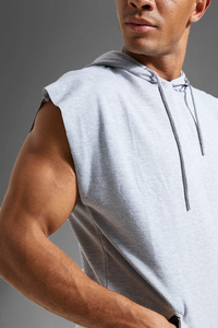 เสื้อฮู้ดแขนกุดสำหรับผู้ชายเสื้อมีฮู้ดใส่ได้ทั้งชายและหญิงสำหรับเล่นยิมออกกำลังกายเพาะกายกล้ามเนื้อ - Product Image 2