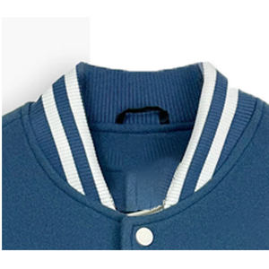 Veste universitaire sur mesure en gros d'usine, conception OEM, respirante, coupe-vent, haute qualité, broderie pour hommes, patch frontal en cuir véritable - Product Image 2