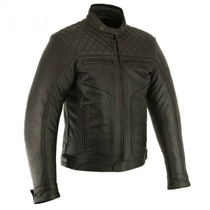 Veste de moto en cuir noir de haute qualité Veste de motard Veste de course en cuir véritable véritable Vestes de course pour hommes - Product Image 3