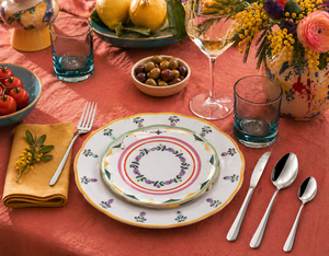 Durable Silver Color Stainless Steel Metal 24-pcs Flatware Set Contemporary Minimal Design Mirror Polishing Prestige by Excelsa - Product Image 4