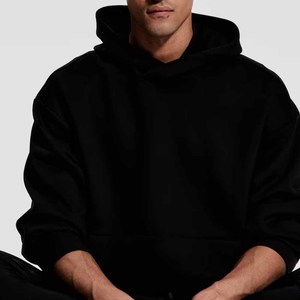 Sweat à capuche surdimensionné pour hommes Premium 450gsm 100% coton polaire conception solide doublure personnalisée Streetwear mode 2025 - Product Image 2