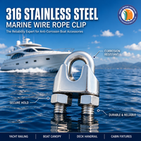 Acier inoxydable 316 Marine DIN741 CLIP DE CORDE FIL 25mm Gréement Câble Boulon CLAMP KAYAK BATEAU KAYAK YACHT BATEAU MATÉRIEL Accessoires