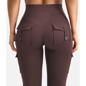 2025 femmes taille haute Yoga Gym Leggings respirant tissé en plein air randonnée antibactérien accrochage résistance décontracté solide - Product Image 5