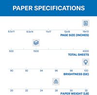 Papier copie blanc multi-usage Hammermill A4/A3/A5 Premium 80/70/75 lb 8,5 x 11-5 Ream (2 500 feuilles) - 98-100% Blanc éclatant et lisse