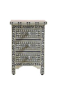 BONE INLAY USINF FURNITURE Design moderne Armoire à incrustation en os véritable avec 7 tiroirs pour le salon armoire à incrustation en os par gm impex - Product Image 2