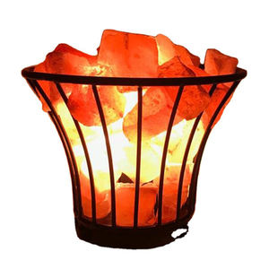 Sel de roche de l'himalaya artisanat panier en fer forgé lampe Air organique brillant morceaux naturel décoration de la maison bol artisanat naturel - Product Image 4