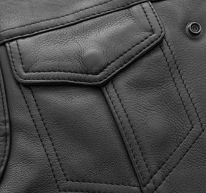 Top hommes décontracté haute qualité en cuir véritable gilet confortable sur mesure gilet d'hiver en gros motard mode gilet et gilet - Product Image 2