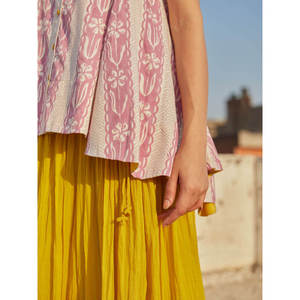 Conjunto de 2 Piezas de Lino con Estampado Floral para Mujer Elise - Top Holgado y Falda - Product Image 6