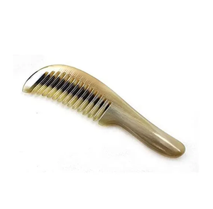 Peine de cuerno de buey de diente fino natural Regalos encantadores para amigos y familias Peine de cuerno de búfalo calidad duradera - Product Image 4