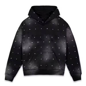 Sweat-shirt à capuche Glam Rhinestone pour unisexe, tissu doux avec une magnifique décoration en cristaux, en vente - Product Image 1