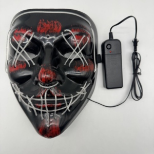 Masques de fête d'<span class=keywords><strong>horreur</strong></span> professionnels, nouveauté, LED lumineux, fibre optique, accessoire de costume visage effrayant, masque de <span class=keywords><strong>clown</strong></span> d'Halloween, PP durable, 2x - Product Image 5