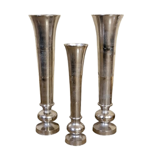 Hot Aluminium Silver Flower Vase for Wedding Occasions Decoration Use New Style Nordic Vase Eco Friendly Handmade Flower Vase - Product Image 1