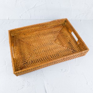 Plateau rond de service pour collations en rotin et coquillages de qualité supérieure pour la veille de Noël, art culturel et esthétique moderne pour la maison - Product Image 1