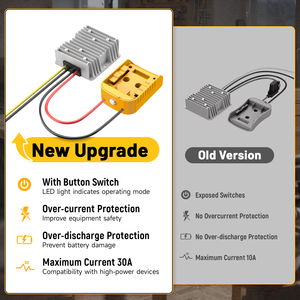 Convertisseur abaisseur de tension 20V vers 12V compatible avec la batterie <span class=keywords><strong>Dewalt</strong></span> 20V, <span class=keywords><strong>adaptateur</strong></span> de batterie pour roue électrique, régulateur de tension 240W - Product Image 3