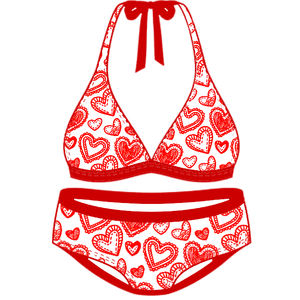 Color sólido 2 piezas Bikniset Swim and Beach Wear XS/XSS Estilo de sujetador de moda con pantalla y sublimación de impresión digital - Product Image 5