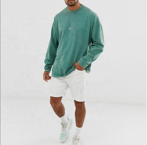 Camiseta de manga corta con cuello redondo de algodón 100% de alta calidad para hombre, ropa de calle lisa en blanco Premium de 220 gramos, tejido sólido estampado - Product Image 4