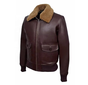 Premium Quality Genuine Sheep Skin <b>Jacket</b> Warm <b>Faux</b> Fur Lining Wholesale Customizable Aviator Style Winter <b>Men's</b> Windproof - Product Image 6