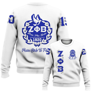 Sudadera con cuello redondo bordada Zeta Phi Beta para mujer, ropa griega azul de la hermandad 1920 - Product Image 6