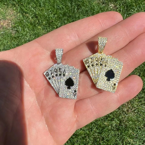 สเตอริงเงินมอยส์ซอไนท์925ที่น่าทึ่งจี้รูปพระราชาราชินีเครื่องประดับฮิปฮอปสำหรับผู้ชายและผู้หญิง - Product Image 1