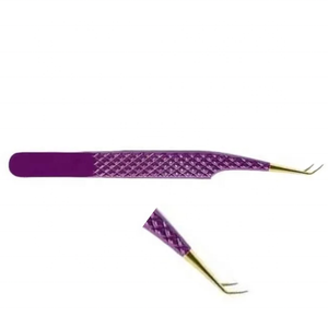 Échantillon gratuit pince à épiler professionnelle en acier inoxydable violet-méné avec pointe dorée quantité énorme produits fantaisie avec pointes en fibre - Product Image 2