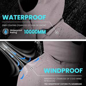 Chaqueta de esquí para hombre de ajuste personalizado OEM con impresión de logotipo Material impermeable a prueba de viento para deportes de nieve y soporte de etiqueta privada - Product Image 5