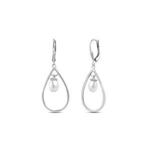 Boucles d'oreilles élégantes et luxueuses en perles véritables avec cadre en argent, un accessoire pour votre collection de bijoux chic - Product Image 1