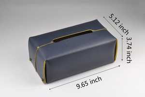Porte-mouchoirs en gros de luxe tissu lin tissu moderne en cuir organisateur boîte à mouchoirs couverture en cuir LBTC-0048E - Product Image 2