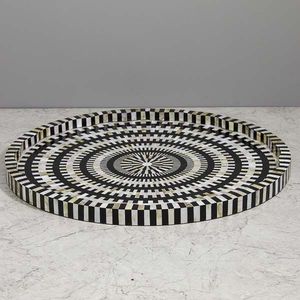 Meilleur Vente en Gros Plateau de Service Décoratif Floral en Incrustation d'Os pour Table à Café Plateau de Service de Comptoir du Fabricant Indien SCI - Product Image 6