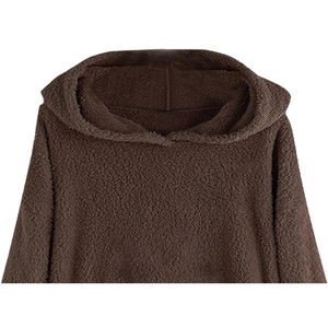 Sudadera de Forro Polar Personalizada para Mujer, Vestido de Invierno, 100% Algodón, Transpirable, Resistente al Viento, Ecológico, con Logotipo Bordado en la Parte Delantera, 360g - Product Image 4